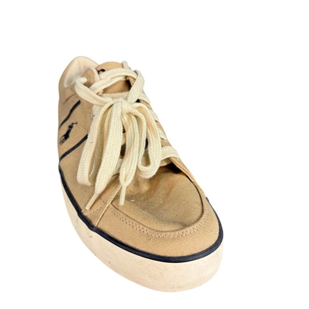 Polo Ralph Lauren Bolingbrook Tan Canvas Low Top Sneakers Mens 13 D